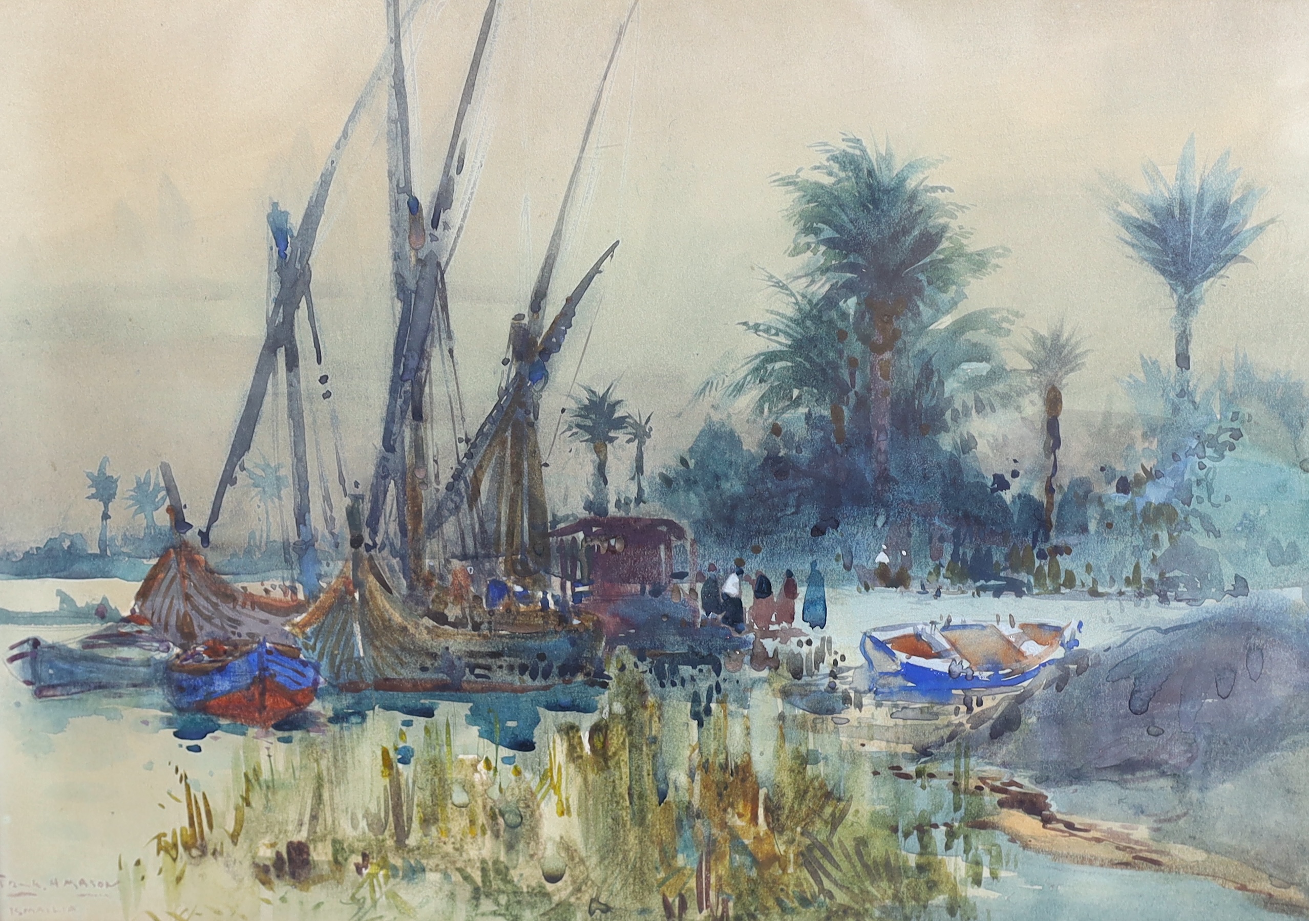 Frank H. Mason (British, 1875-1965), pair of watercolours, 'Ismailia', signed and titled, 24.5 x 34cm